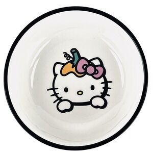 Sanrio Hello Kitty Pet Ceramic Bowl Dish Pumpkin Candy Design Sz Medium 6" NWOT